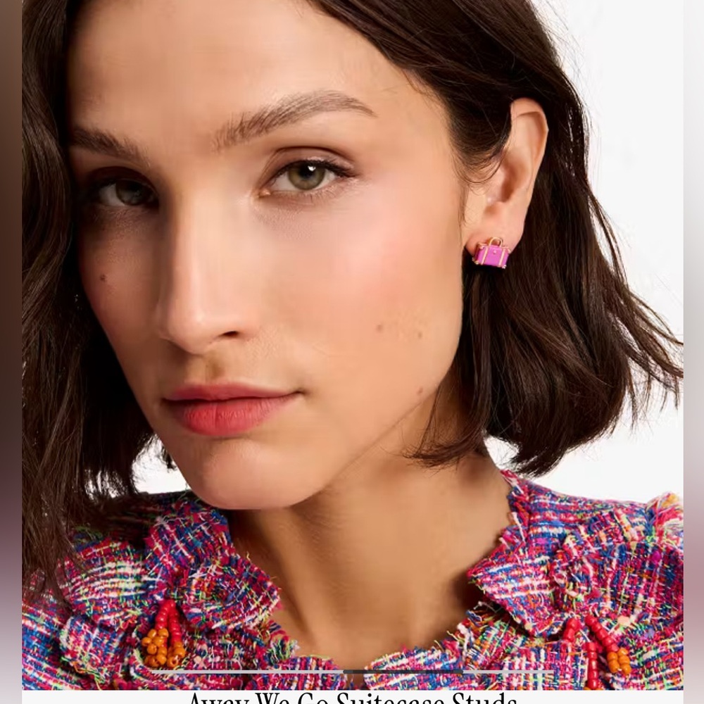 Kate Spade Away We Go Suitcase Studs - New - Picture 3 of 7